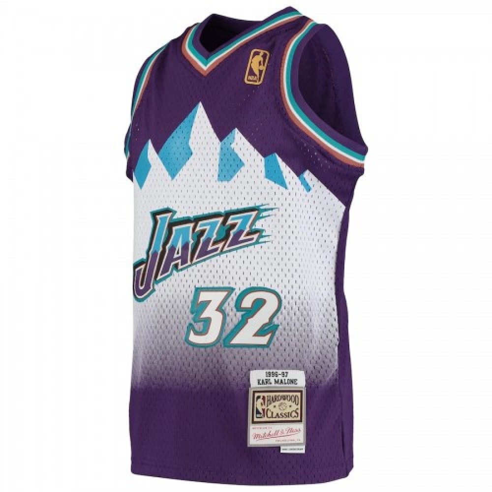 Men's Utah Jazz Karl Malone #32 Throwback Purple 91-92 Hardwood Classics Jersey-Pro Kit Vault | Brand New 26/27 Sports Jerseys